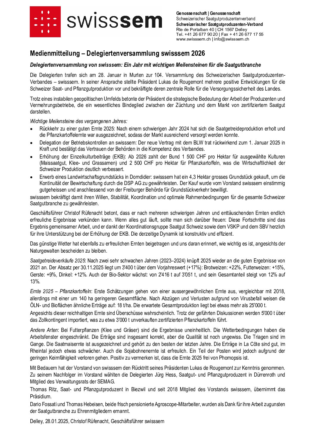 DV 2026 Pressemitteilung